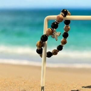 20208 Lava and rhodonite bracelet